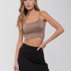 SEAMLESS CROPPED KNIT CAMI TOP, 5 COLORS!