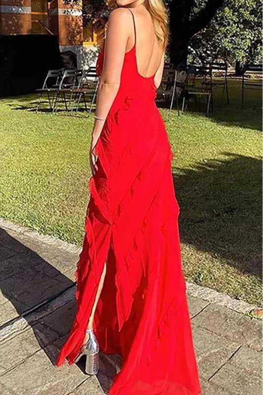 RED V NECK TIERED RUFFLE MAXI DRESS – Sofi Stella Women's & Children's Boutique RED V NECK TIERED RUFFLE MAXI DRESS – Sofi Stella Women's & Children's Boutique