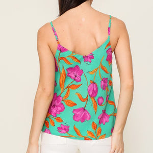 Tropical print cami top, 2 Colors