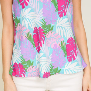 Tropical print cami top, 2 Colors