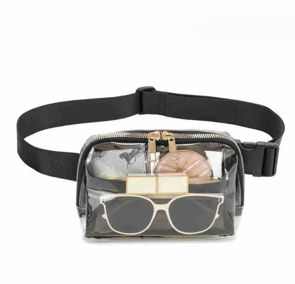 CLEAR CROSS BODY SLING MESSENGER FANNY PACK, 3 COLORS