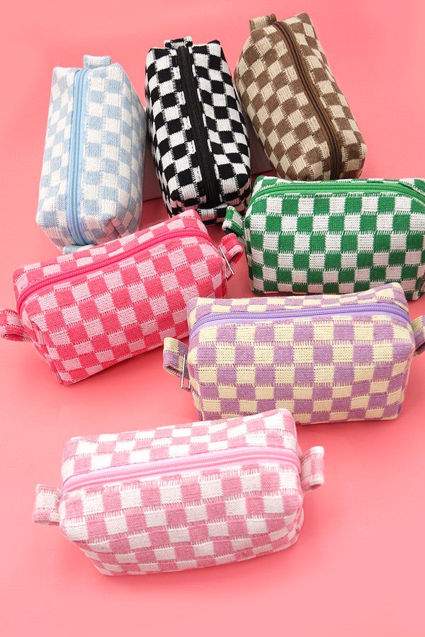 CHECKER MAKEUP POUCH BAG, 6 COLORS – Sofi Stella Women's & Children's ...