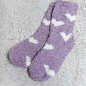 Heart Patterned Luxury Soft Socks, 5 COLORS