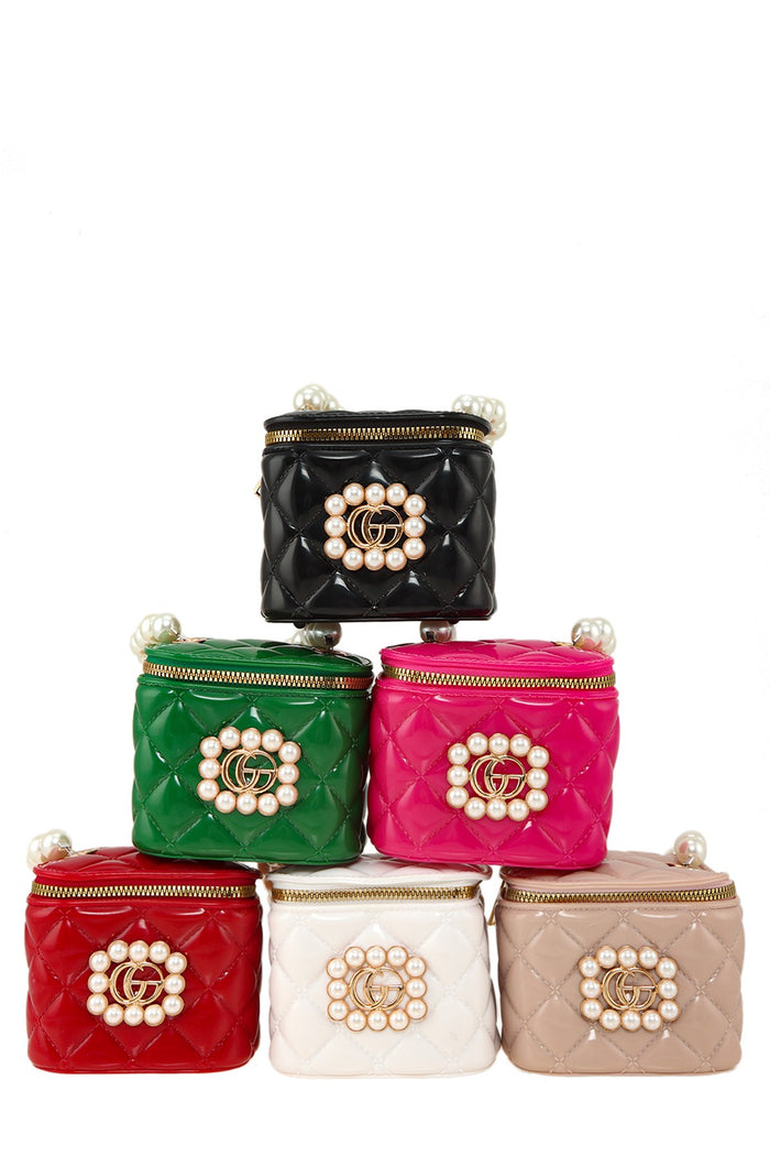 Small Pearl Handle and GO Charm Jelly Bag, 3COLORS