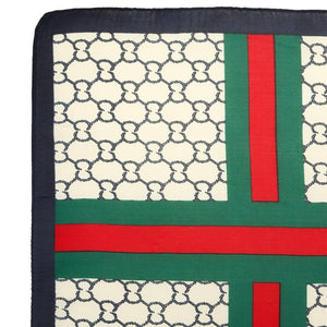 Green and Red Stripe Accent Square Scarf