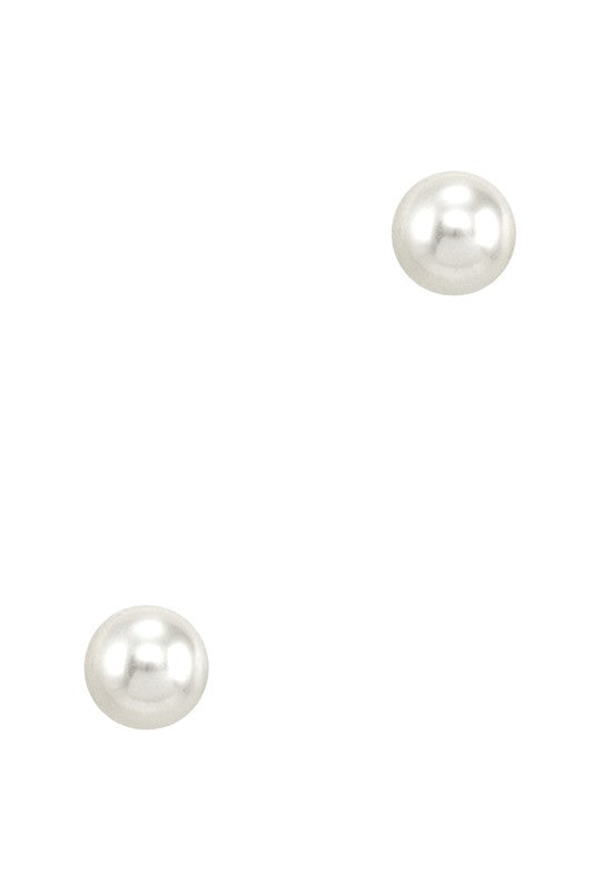 10mm Pearl Stud Earring, Ivory or White