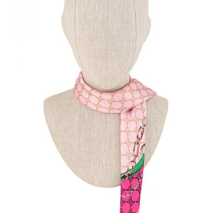 Twisted Belt And Chain Print Silky Neck Scarf
