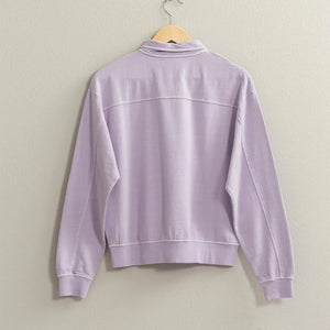 LAVENDER 1/4 ZIP SWEATSHIRT