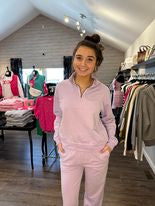 LAVENDER 1/4 ZIP SWEATSHIRT