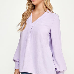 Lavender v-neck blouse