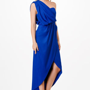 Royal One Shoulder Midi Dress