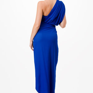 Royal One Shoulder Midi Dress