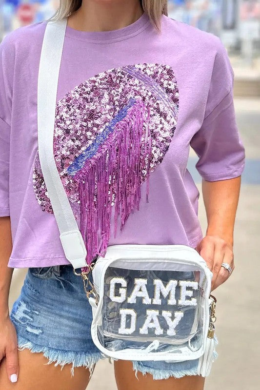 GAME DAY Pattern Clear Shoulder Bag, 2 colors