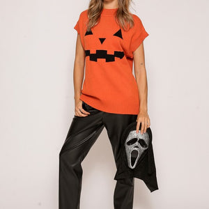 Halloween Pumpkin Sweater Top