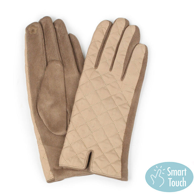 Ladies quilted gloves, 3 colors