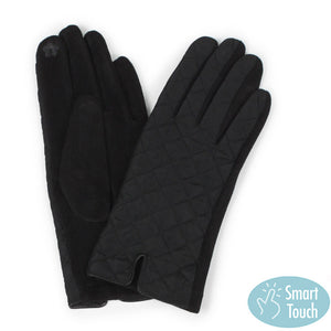 Ladies quilted gloves, 3 colors