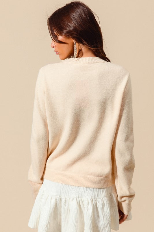 Maglione Donna Springfield Con Ricamo Lurex E Fiocco - Design Elegante, Qualità Premium, Per Look Urbano E Chic