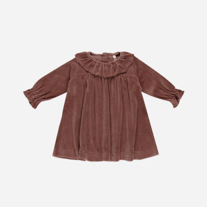 QM Cranberry Velour Dress