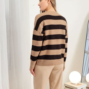 Stripe crew neck sweater