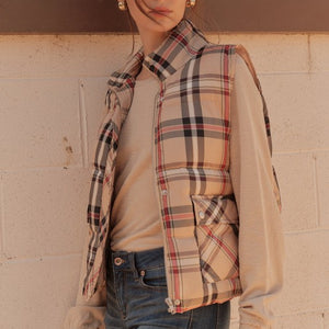 Plaid Check Print Vest