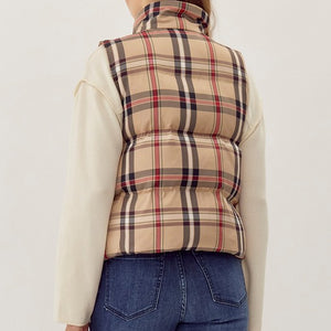 Plaid Check Print Vest