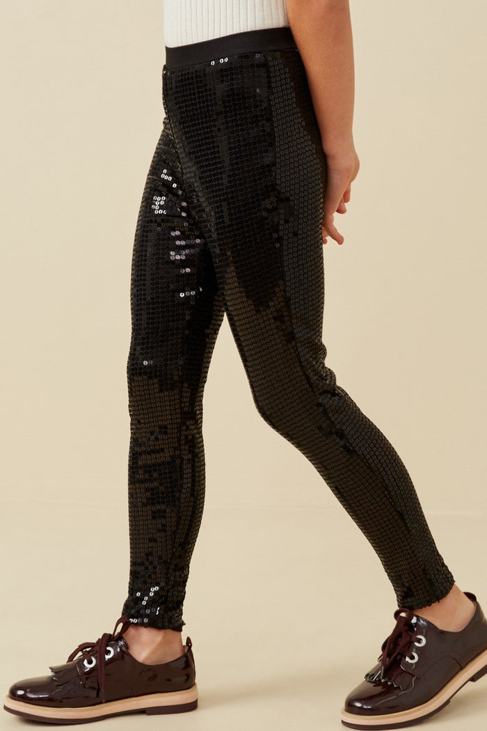 Girls Sequin Stretch Leggings