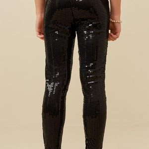 Girls Sequin Stretch Leggings