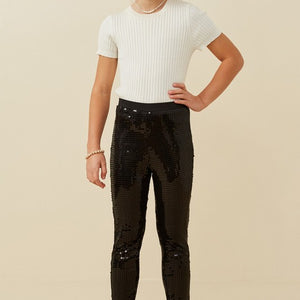 Girls Sequin Stretch Leggings