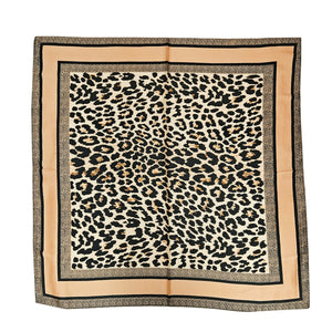 Square Bandana Scarf with Leopard Print