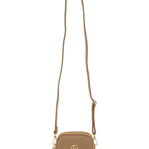 CG Buckle PU Leather Crossbody Bag