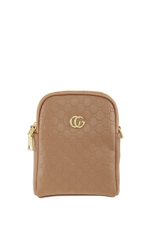 CG Buckle PU Leather Crossbody Bag