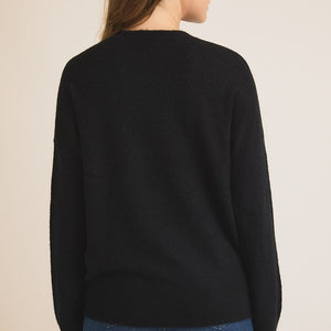 BLACK ROUND NECK 'HOLLY JOILLY BABE' NOVELTY SWEATER