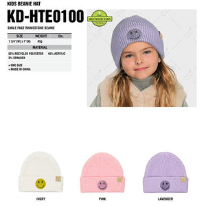 C.C Kids Smile Face Rhinestone Beanie