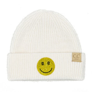 C.C Kids Smile Face Rhinestone Beanie