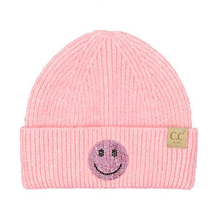 C.C Kids Smile Face Rhinestone Beanie