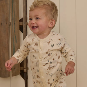 Organic Long John Pajamas || Winter Town