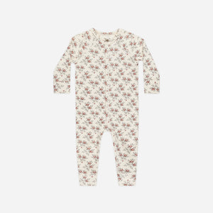 Organic Long John Pajamas || Holiday Floral