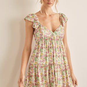 Floral baby doll dress with pockets