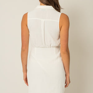 White polo wrap dress