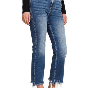 KICK CROP FLARE DENIM PANTS