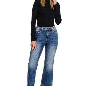 KICK CROP FLARE DENIM PANTS