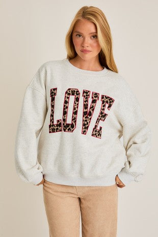 LOVE CREW NECK OVERSIZED SWEATSHIRT