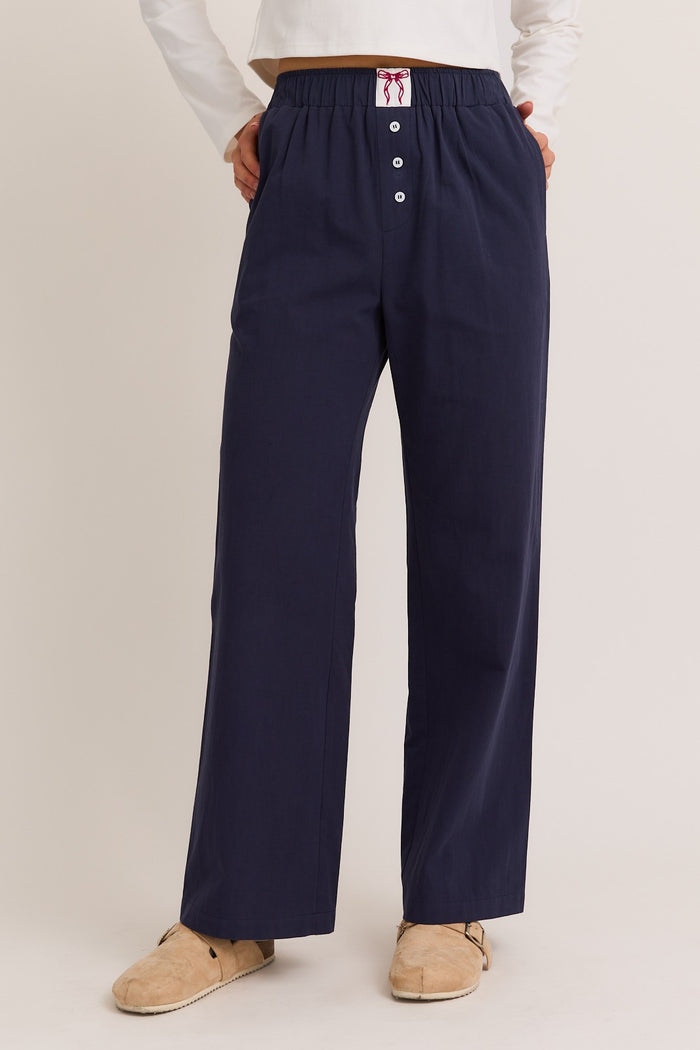 Navy wide leg pants