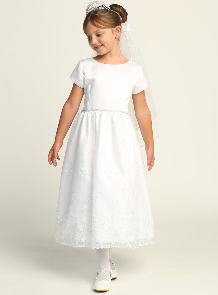 SP216 CAP SLEEVE FIRST COMMUNION DRESS