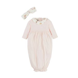 Pink Pointelle Gown Set, 0-3m