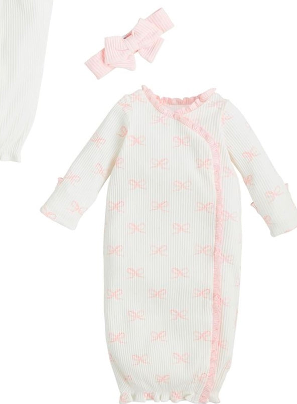 Bow Print Gown, size newborn