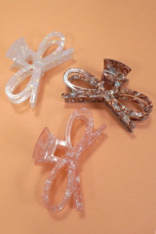 LARGE CUTE BOW RIBBON HAIR CLAW CLIPS