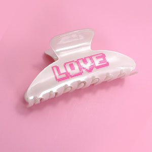 VALENTINE'S DAY LOVE HEART SMILEY HAIR CLAW CLIPS