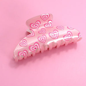 VALENTINE'S DAY LOVE HEART SMILEY HAIR CLAW CLIPS