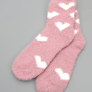 WARM CHINLON SOFT FLEECE FUZZY SOCKS, 4 STYLES